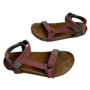 Laidback‎ London Kemle Sandal Pink Embroidered Taupe Leather Sport Strap Boho 38
